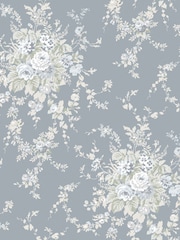 Shabby Chic by Rachel Ashwell® Slate Grey Garden Floral 10M Wallpaper - Image 3 of 3
