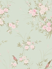 Shabby Chic by Rachel Ashwell® Green Bird Chinoiserie 10M Wallpaper - Image 3 of 3