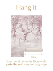 Shabby Chic Pink Hanging Garden Fixed Size 4M Mural - Image 3 of 3