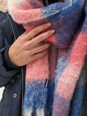 FatFace Blue Aspen Check Scarf - Image 4 of 4