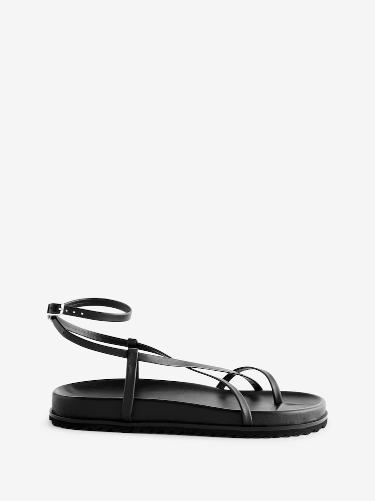 Hush Black Thea Minimal Footbed Sandals - Image 2 of 5 Hush Black Thea Minimal Footbed Sandals - Image 2 of 5