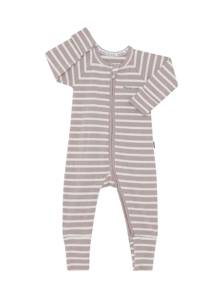 Bonds Natural Neutral Stripe Zip Wondersuit Sleepsuit - Image 1 of 2