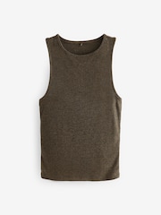Green Ribbed High Neck Vest - Image 2 of 2
