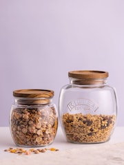 Kilner Clear 2.5L & 0.85L Universal Jars & Acacia Lid - Image 1 of 4