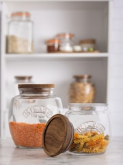 Kilner Clear 2.5L & 0.85L Universal Jars & Acacia Lid - Image 3 of 4