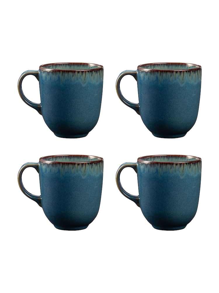 Mason Cash Blue Set of 4 Reactive Mugs - Image 1 of 2