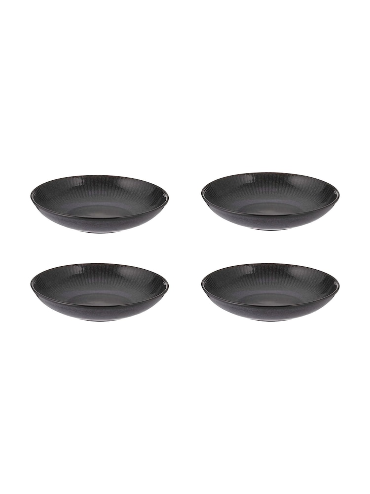 Mason Cash Black Set of 4 Reactive Linear Pasta Bowls - Image 1 of 3