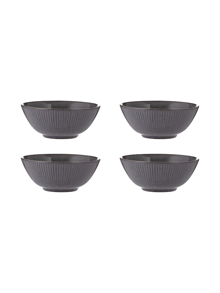 Mason Cash Black Set of 4 Reactive  Linear Bowls - Image 1 of 3