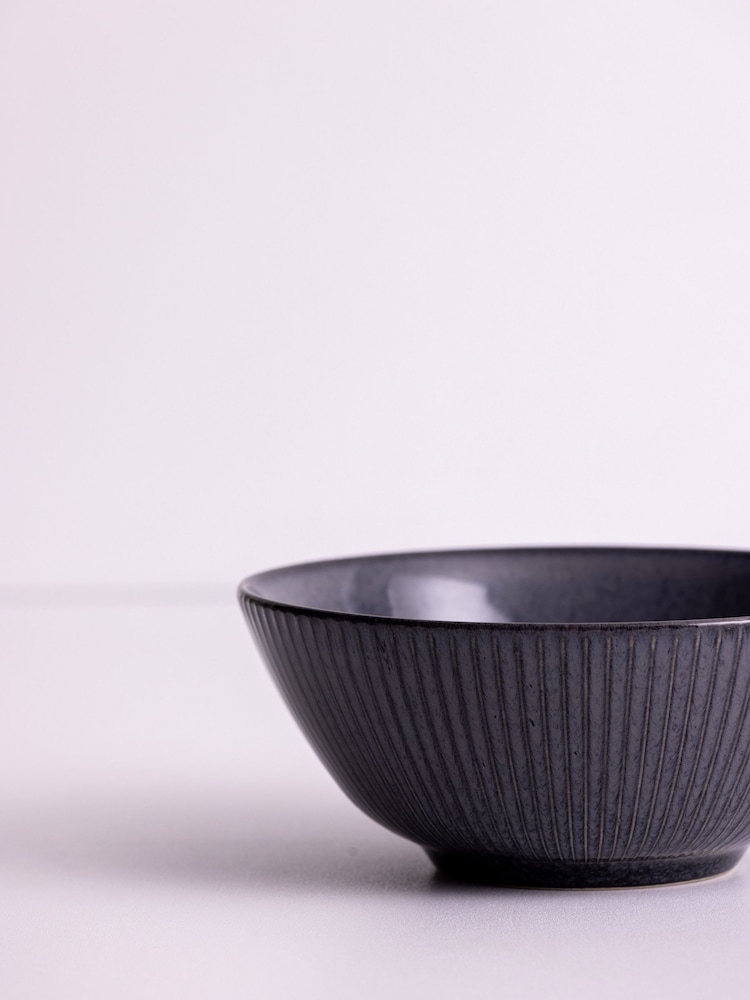 Mason Cash Black Set of 4 Reactive  Linear Bowls - Image 2 of 3