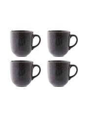 Mason Cash Black Set of 4 Reactive Linear Mugs - Image 2 of 2