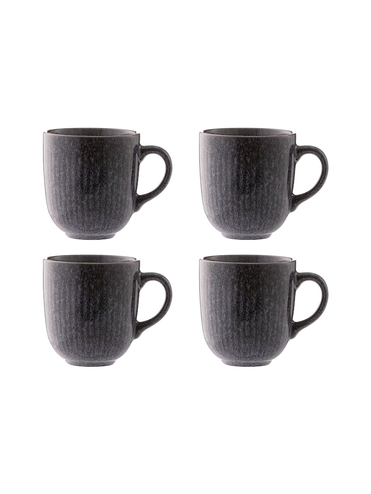 Mason Cash Black Set of 4 Reactive Linear Mugs - Image 2 of 2 Mason Cash Black Set of 4 Reactive Linear Mugs - Image 2 of 2