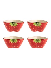 Typhoon Set of 4 Red Strawberry Bowls - Image 1 of 6