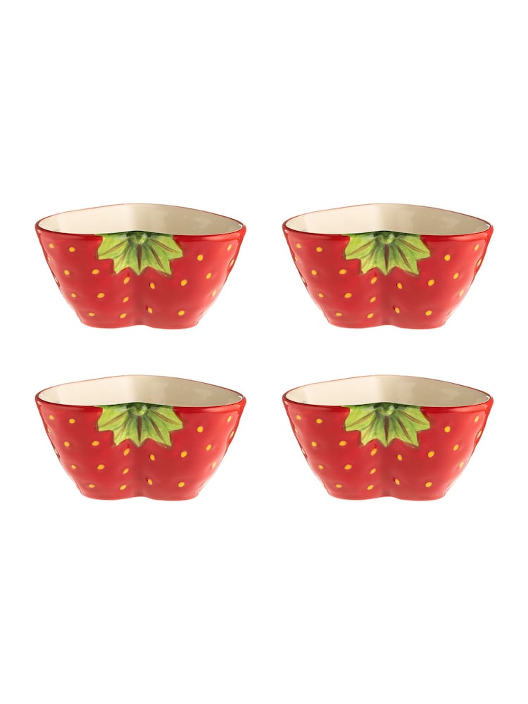 Typhoon Set of 4 Red Strawberry Bowls - Image 1 of 6