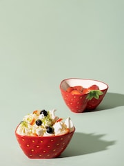 Typhoon Set of 4 Red Strawberry Bowls - Image 5 of 6