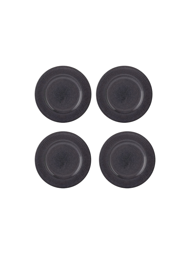 Mason Cash Black Set of 4 Reactive  Linear Side Plates 21cm - Image 1 of 4