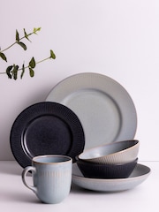 Mason Cash Black Set of 4 Reactive  Linear Side Plates 21cm - Image 3 of 4