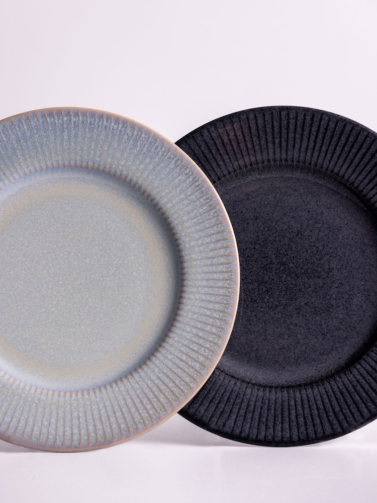 Mason Cash Black Reactive Linear Dinner 27cm Plates Set of 4 - Image 2 of 3 Mason Cash Black Reactive Linear Dinner 27cm Plates Set of 4 - Image 2 of 3