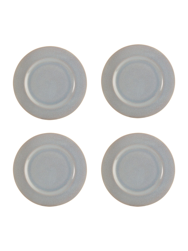 Mason Cash Grey Set of 4 Reactive  Linear Side Plates 21cm - Image 1 of 3