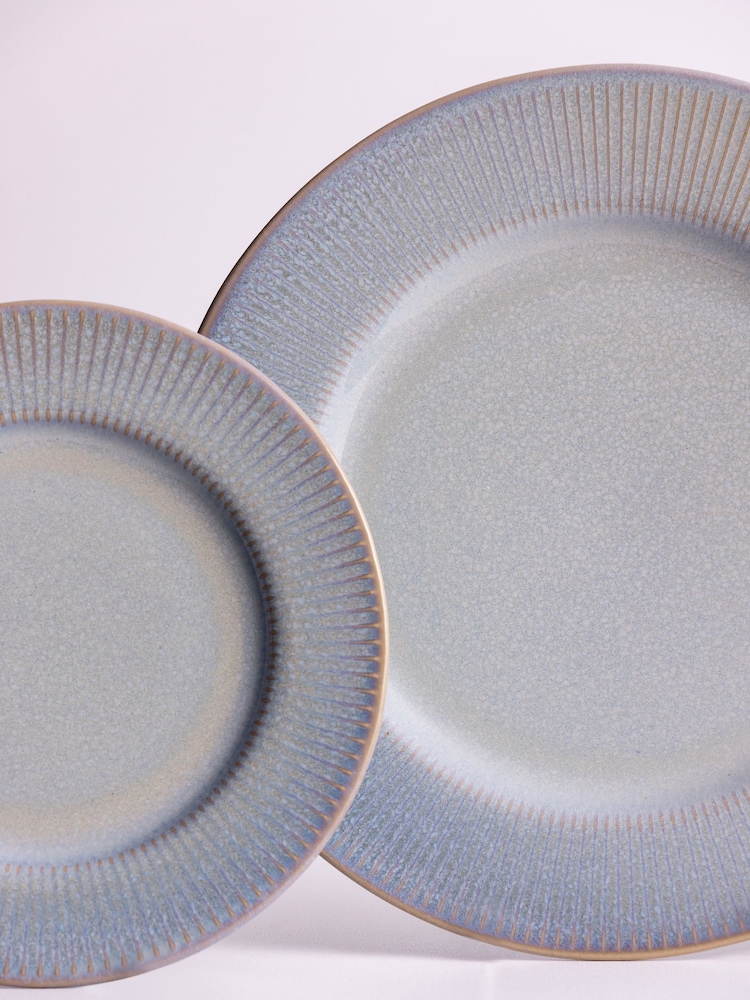 Mason Cash Grey Set of 4 Reactive  Linear Side Plates 21cm - Image 2 of 3