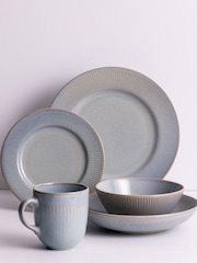 Mason Cash Grey Reactive Linear Dinner 27cm Plates Set of 4 - Image 3 of 3