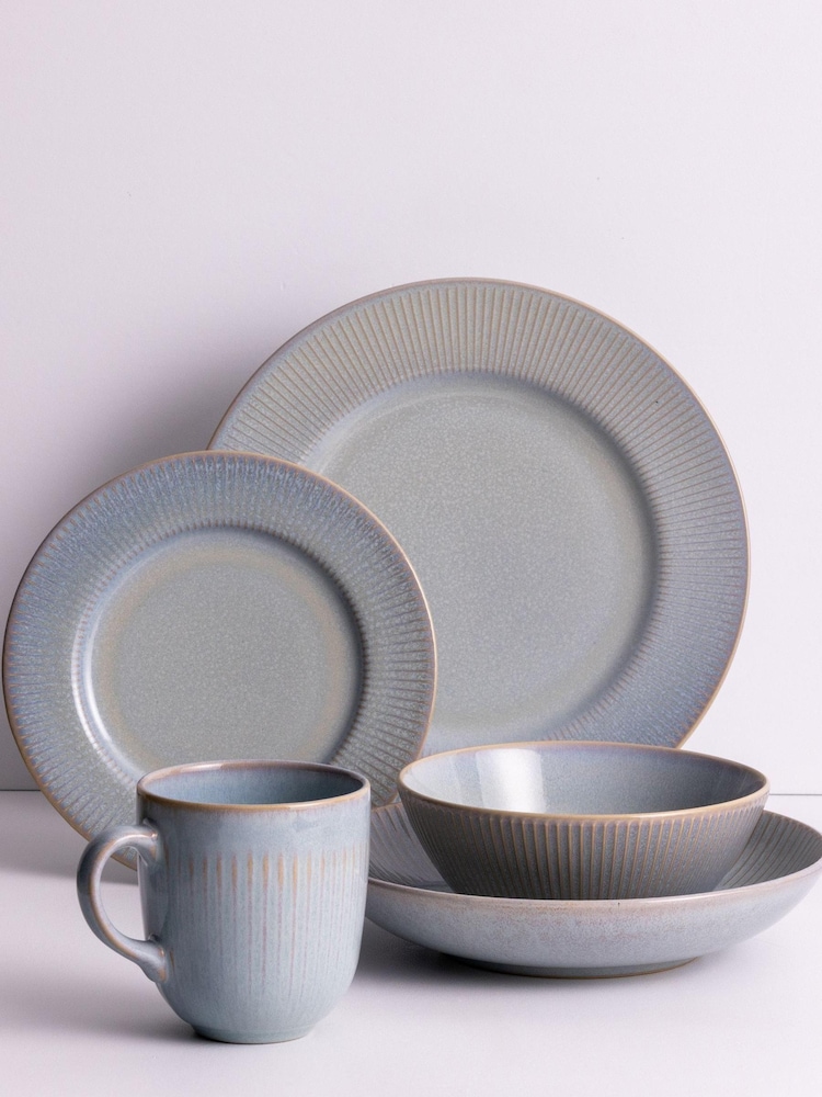 Mason Cash Grey Reactive Linear Dinner 27cm Plates Set of 4 - Image 3 of 3 Mason Cash Grey Reactive Linear Dinner 27cm Plates Set of 4 - Image 3 of 3
