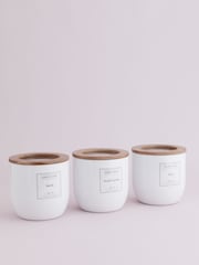Typhoon White Set of 3 Large Eden Storage Cannisters - Image 1 of 5