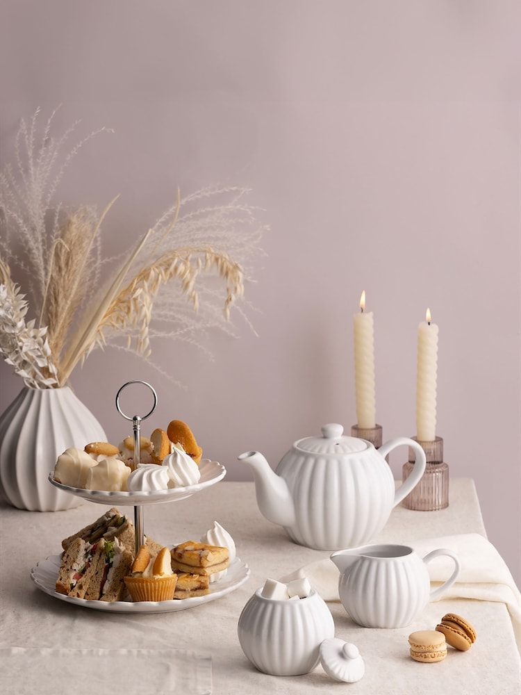 Price & Kensington. White Luxe Teapot Set - Image 1 of 5