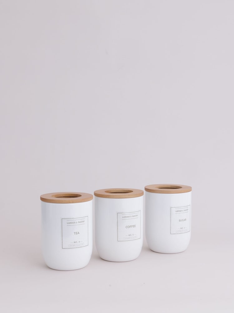 Typhoon White Set of 3 Eden Medium Storage Cannisters - Image 1 of 6