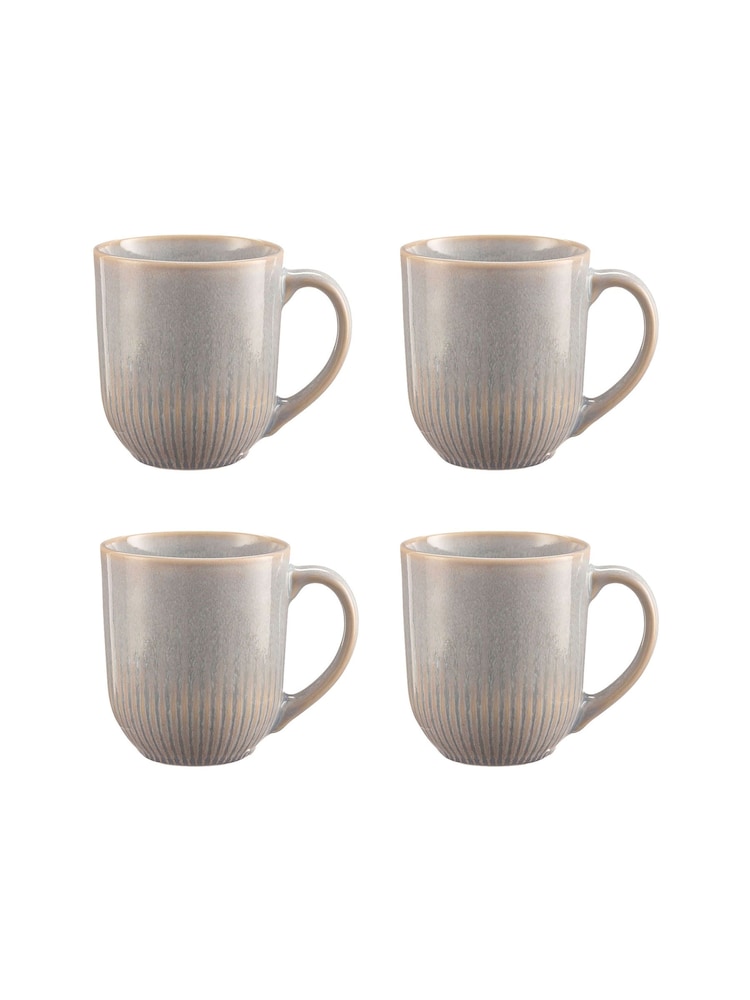 Mason Cash Grey Set of 4 Reactive Linear Mugs - Image 1 of 3