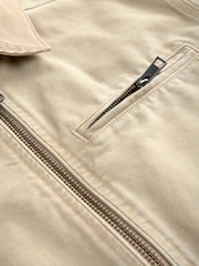 Stone Canvas Worker Jacket with Corduroy Collar - Image 10 of 11