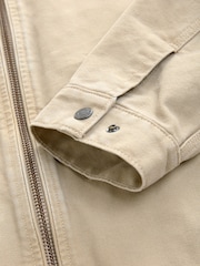 Stone Canvas Worker Jacket with Corduroy Collar - Image 11 of 11