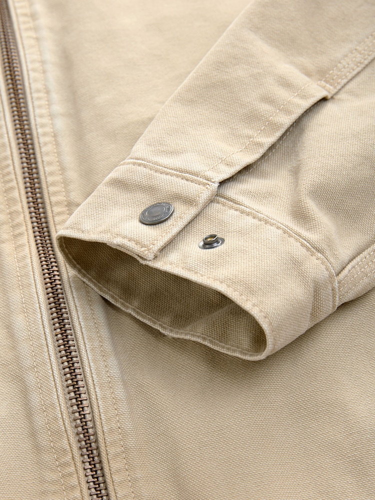 Stone Canvas Worker Jacket with Corduroy Collar - Image 11 of 11