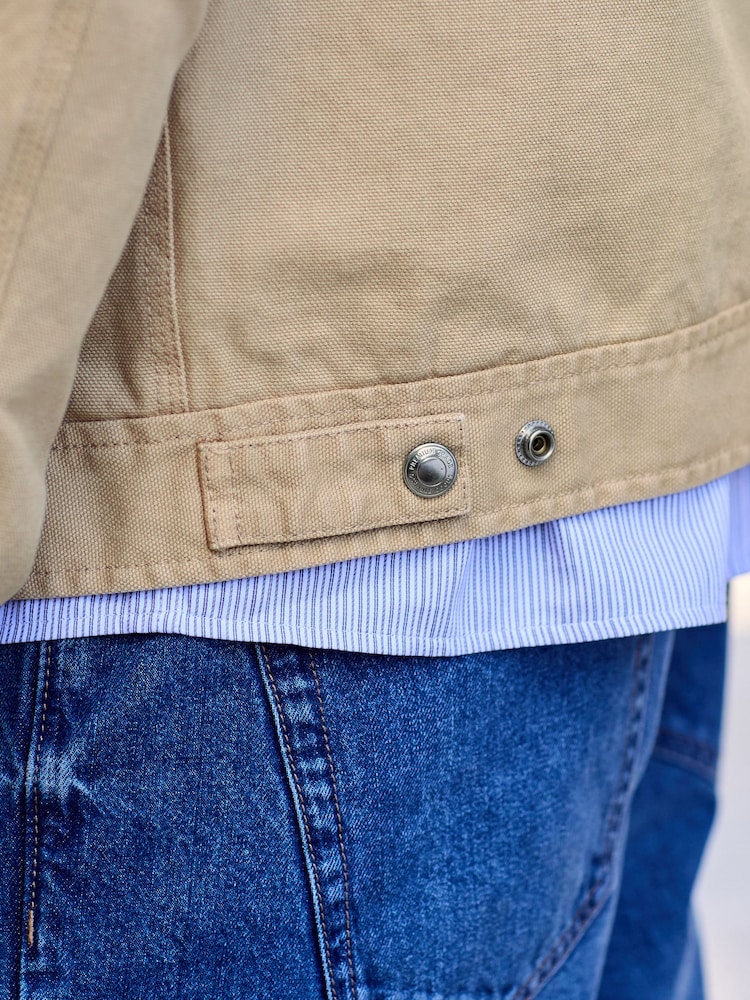 Stone Canvas Worker Jacket with Corduroy Collar - Image 6 of 11