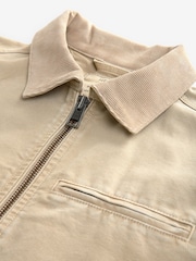 Stone Canvas Worker Jacket with Corduroy Collar - Image 9 of 11