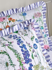 Lucy Tiffney Lilac Foxglove Ruffle 180 Thread Count Pillowcase Set of 2 - Image 2 of 6