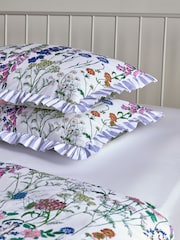 Lucy Tiffney Lilac Foxglove Ruffle 180 Thread Count Pillowcase Set of 2 - Image 3 of 6