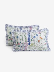 Lucy Tiffney Lilac Foxglove Ruffle 180 Thread Count Pillowcase Set of 2 - Image 4 of 6