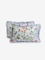 Lucy Tiffney Lilac Foxglove Ruffle 180 Thread Count Pillowcase Set of 2 - Image 5 of 6