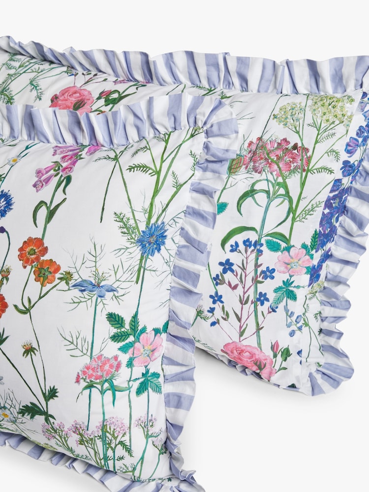 Lucy Tiffney Lilac Foxglove Ruffle 180 Thread Count Pillowcase Set of 2 - Image 6 of 6