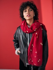Red Christmas Tree Lightweight Scarf - Image 1 of 9
