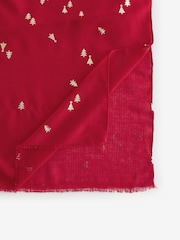 Red Christmas Tree Lightweight Scarf - Image 9 of 9