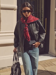 Red Leopard Square Lightweight Scarf - Image 1 of 8