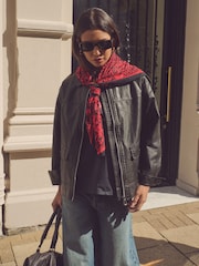 Red Leopard Square Lightweight Scarf - Image 2 of 8