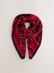 Red Leopard Square Lightweight Scarf - Image 6 of 8