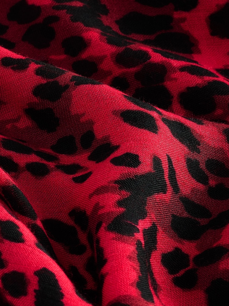 Red Leopard Square Lightweight Scarf - Image 8 of 8