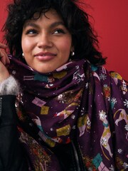 Christmas Dog Print Lightweight Scarf - Image 5 of 5