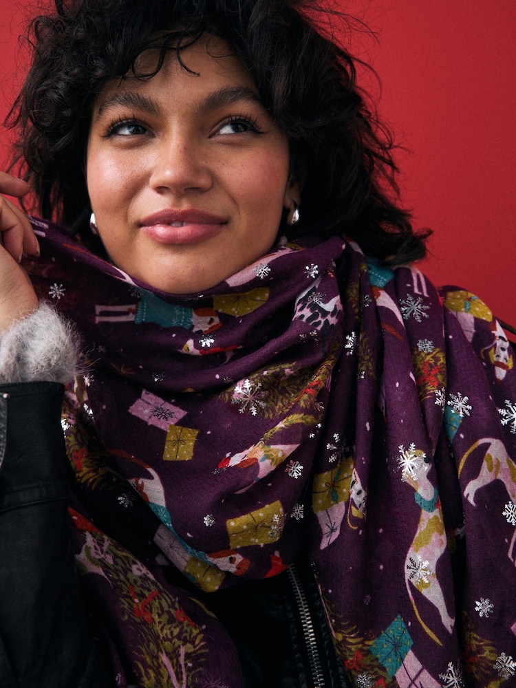 Christmas Dog Print Lightweight Scarf - Image 5 of 5