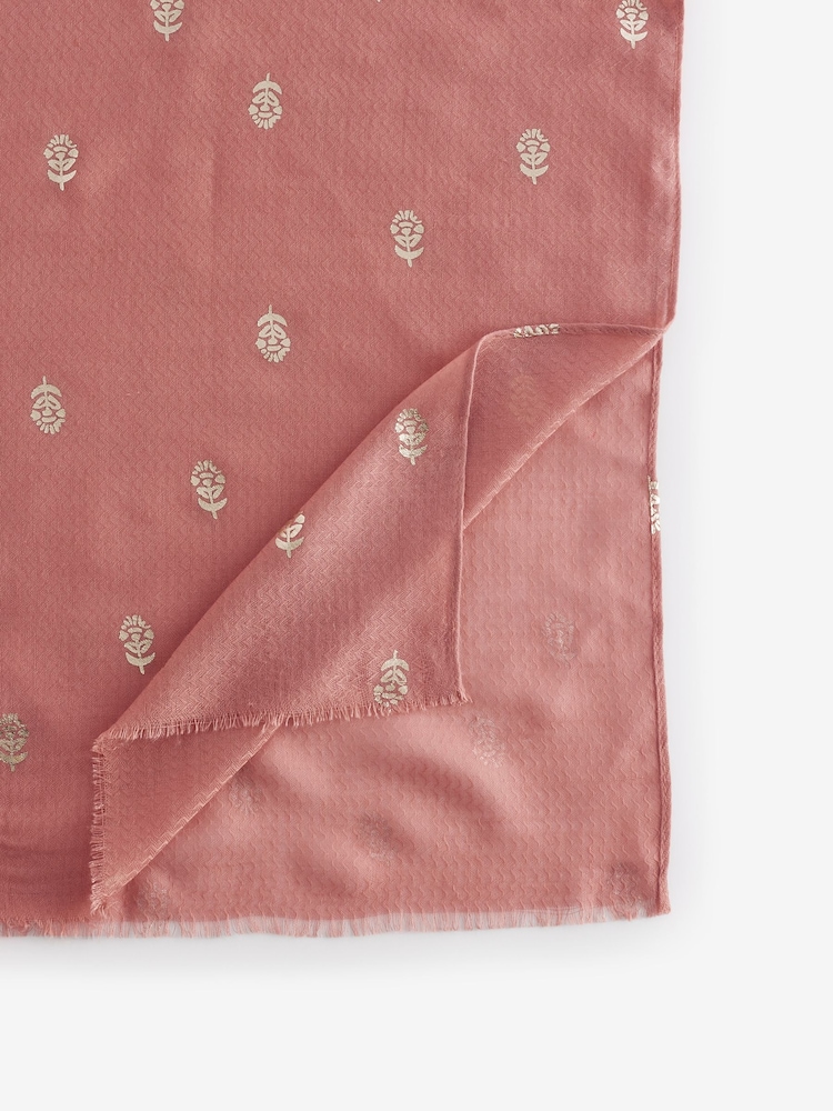 Dusky Pink Foil Lightweight Scarf - Image 6 of 6 Dusky Pink Foil Lightweight Scarf - Image 6 of 6