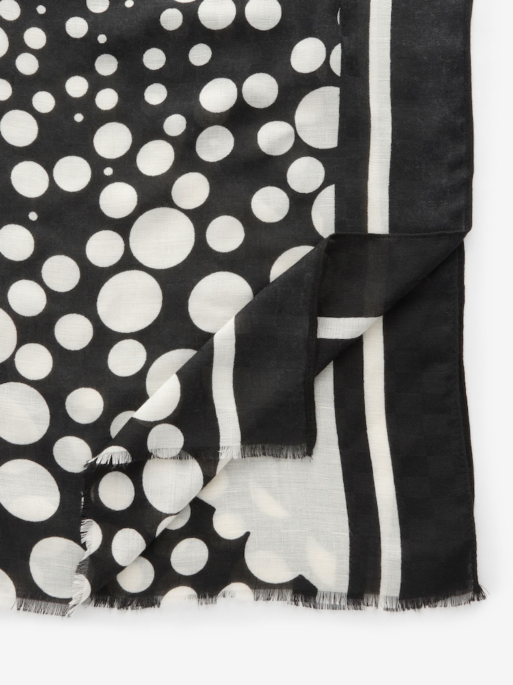 Black/White Lightweight Scarf - Image 10 of 10