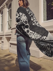 Black/White Lightweight Scarf - Image 4 of 10